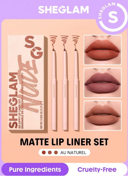 SHEGLAM Matte Lip Liner 3Pcs/Set