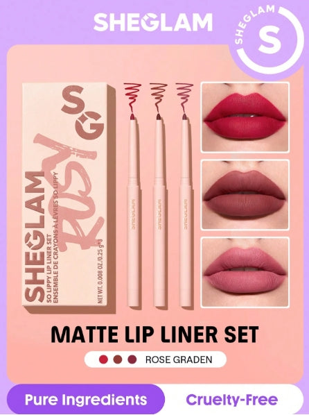 SHEGLAM Matte Lip Liner 3Pcs/Set