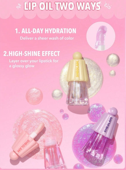 SHEGLAM Jelly Wow Hydrating Glitter Lip Oil