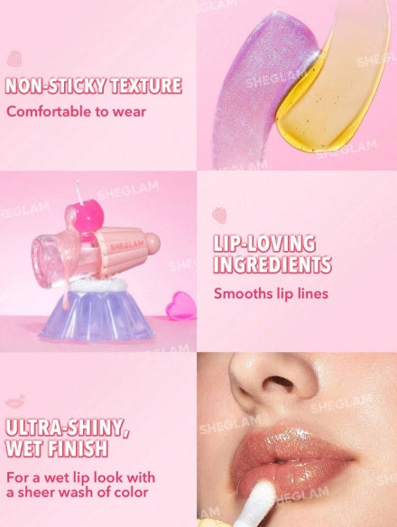 SHEGLAM Jelly Wow Hydrating Glitter Lip Oil