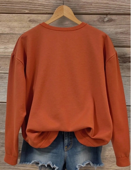 1pc Long Sleeve Orange Top - Size 2XL