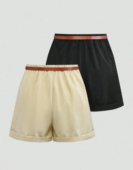 Franclia 2pcs Plus Size Shorts Set - Size 1XL