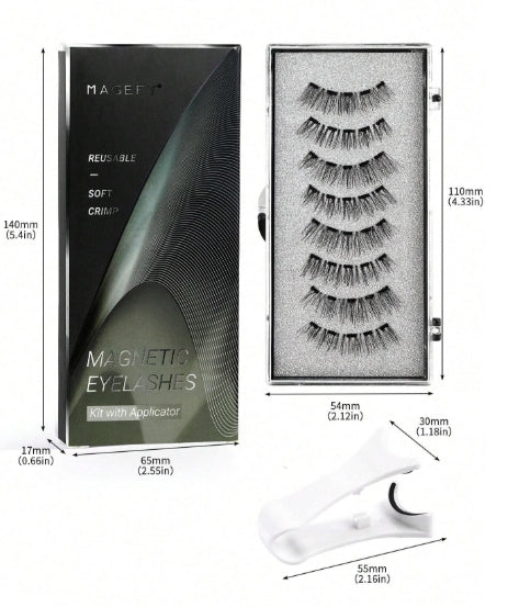 False Magnetic Eyelashes Set 2 Pairs with Professional Tweezers
