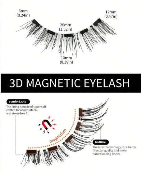 False Magnetic Eyelashes Set 2 Pairs with Professional Tweezers