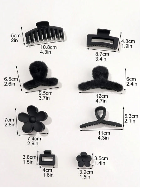1pc Black Matte Hair Claw
