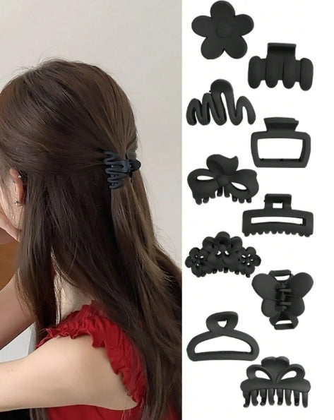 1pc Black Matte Hair Claw