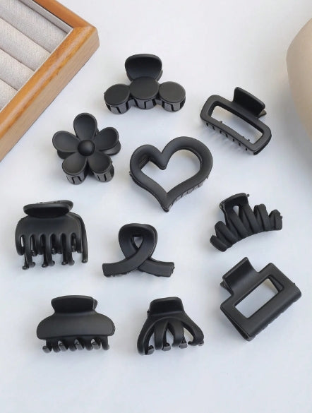 1pc Black Matte Hair Claw