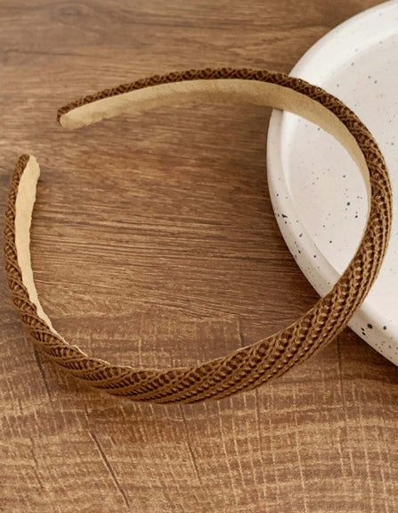 1pc Women's Knitted Wide Headbands In Solid Colors