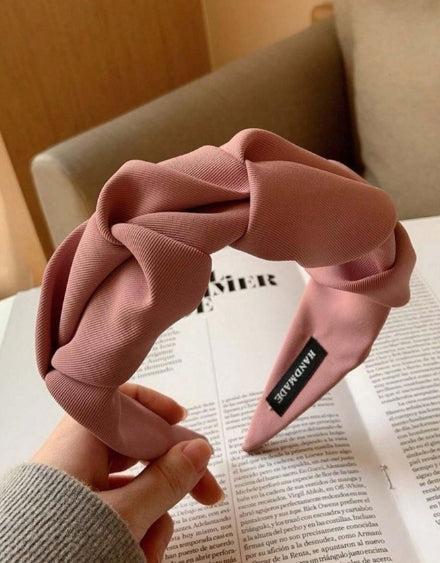 1pc Vintage Korean Style Pleated Wide Headband