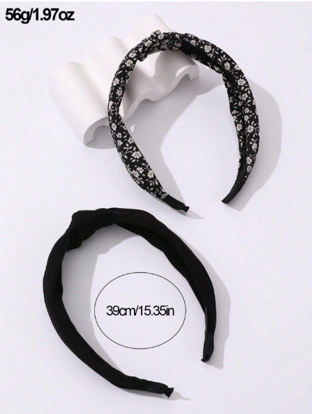 1pc Woman Headband Solid & Floral Pattern