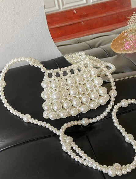UGALS Pearl Mini Coin Purse, Handmade Crossbody