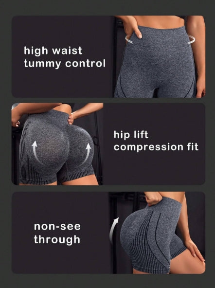 SHEIN Seamless Tummy Control Sports Shorts-SIZE SMALL