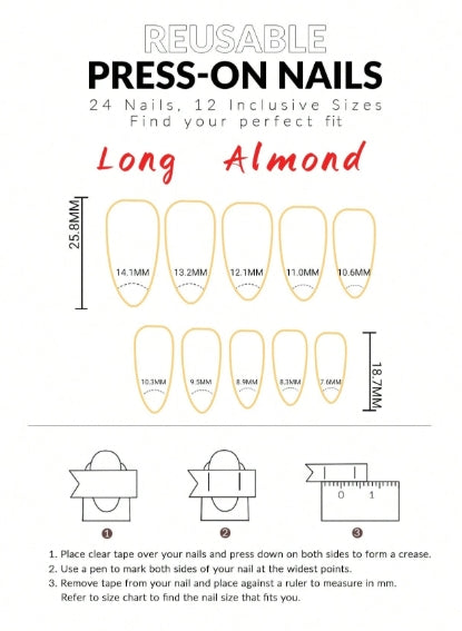 Surprise Gift Box |1 Long Almonds Press-On Nail Set