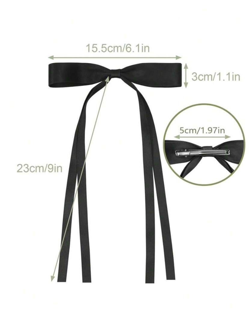 3pcs/Set Random Long Tail Bow Hair Clips (14-16Y)