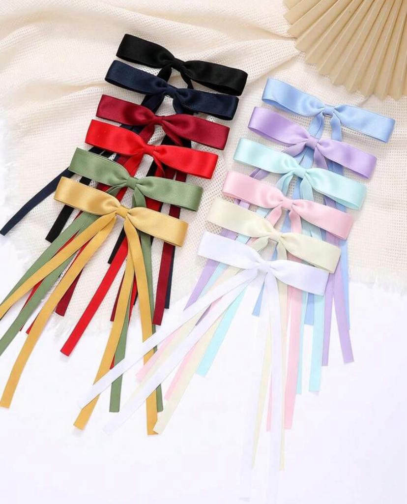 3pcs/Set Random Long Tail Bow Hair Clips (14-16Y)