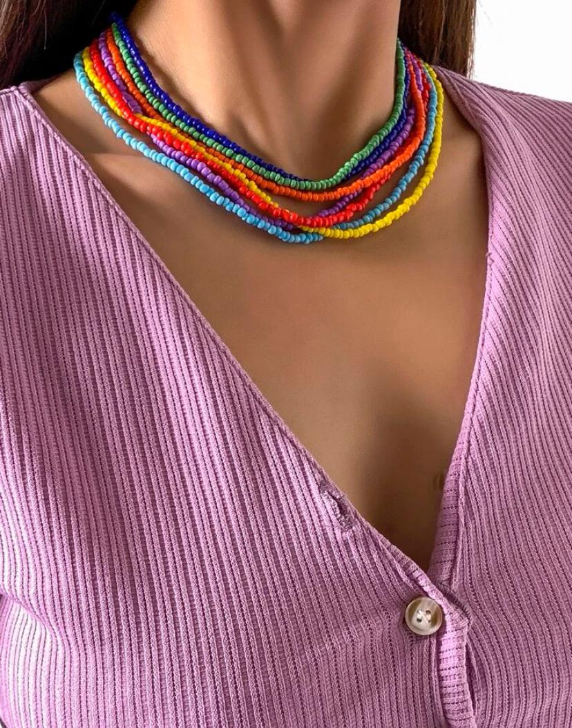1 PC Random Minimalist Beaded Necklace