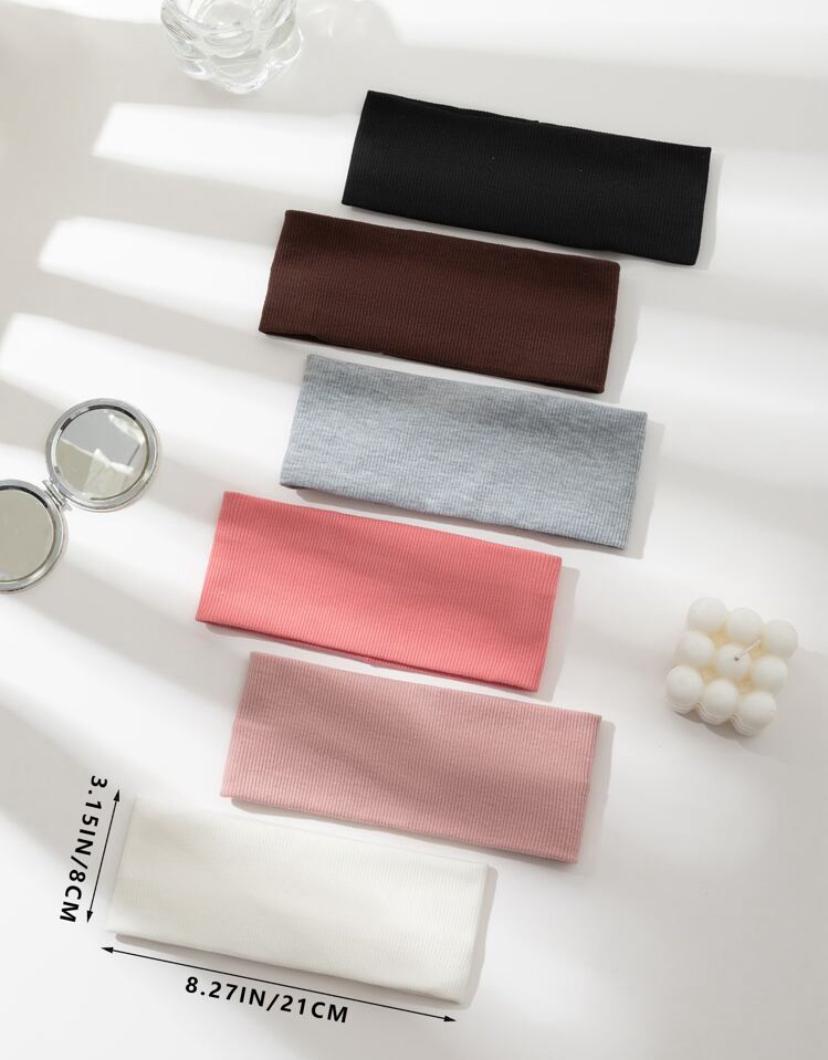 6pcs/Set Women's Multicolor Fabric Fashion Headbands