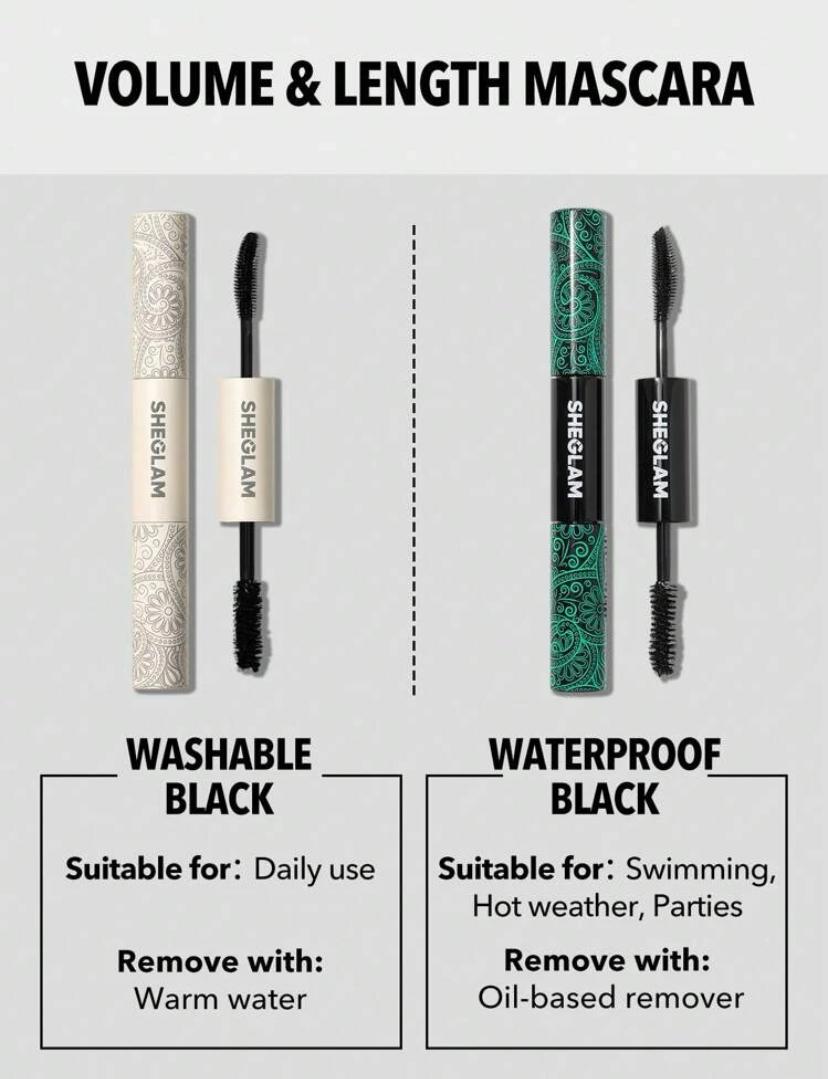 SHEGLAM All-In-One Washable Volume & Length Black Mascara