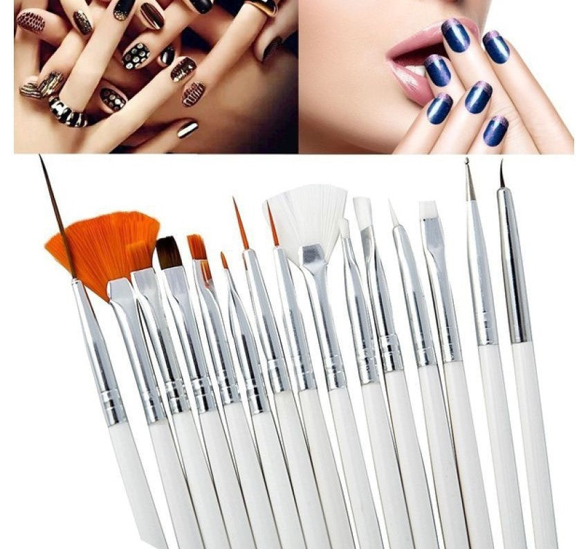 White Nail Brushes Set