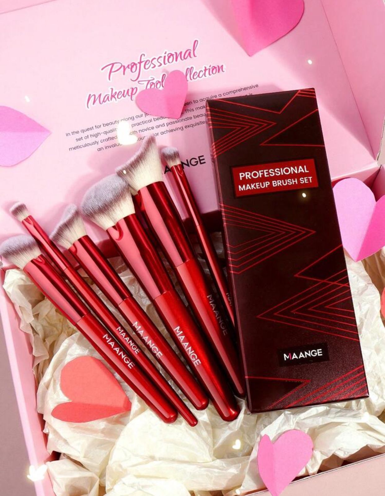 MAANGE 6Pcs Professional Facial Heart-Shaped Makeup Brushes