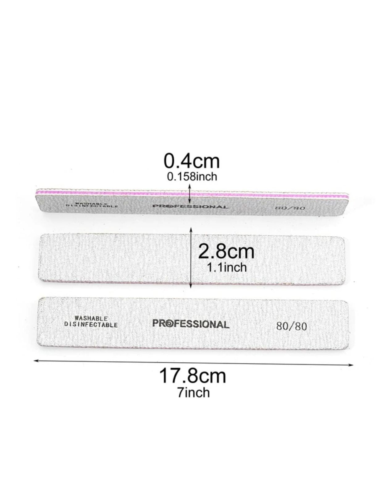 1pc 80/80 Professional Nail File