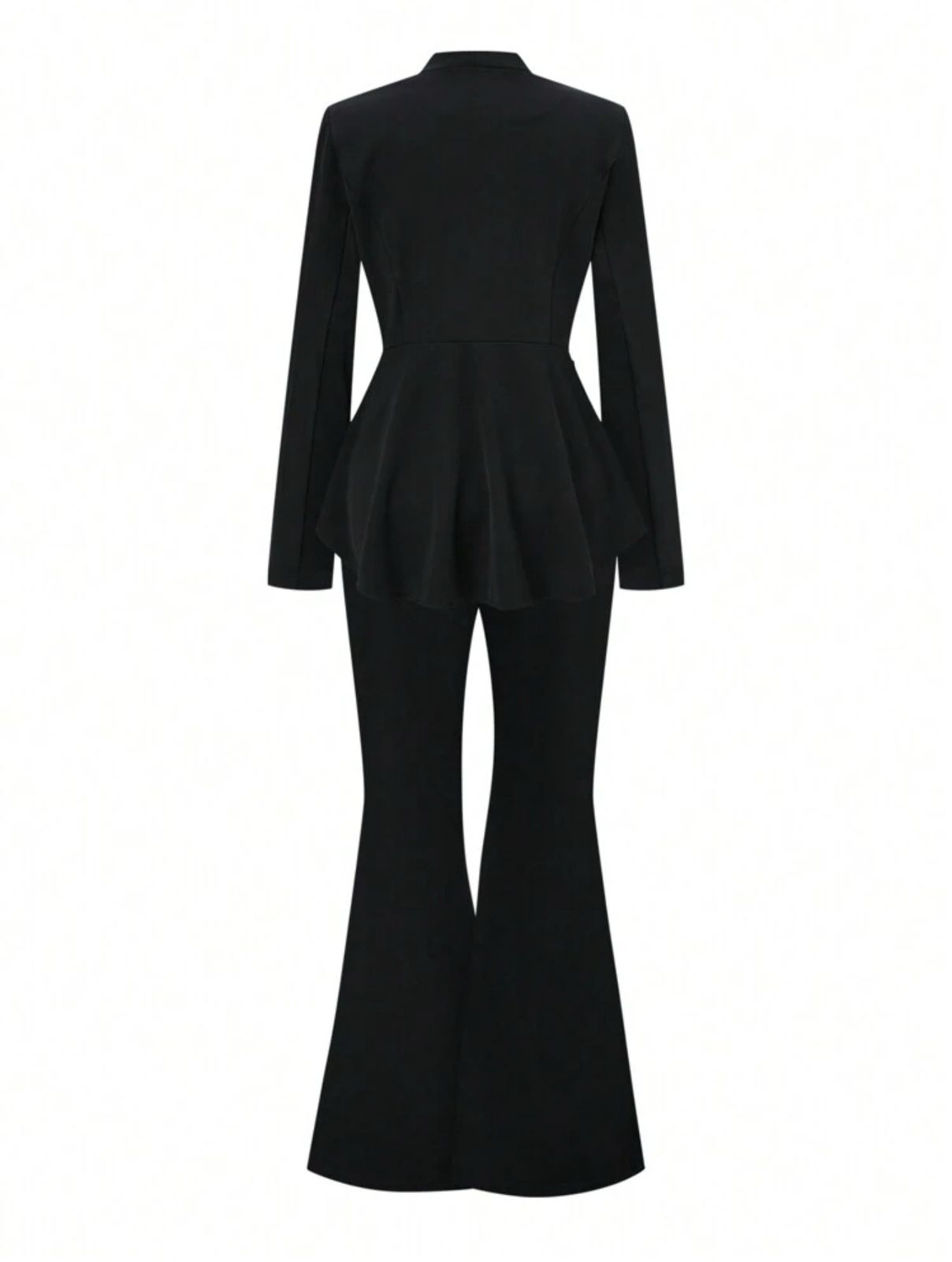 SHEIN Plus Size Black Blazer Jacket and Flare Pants Suit --SIZE 1XL