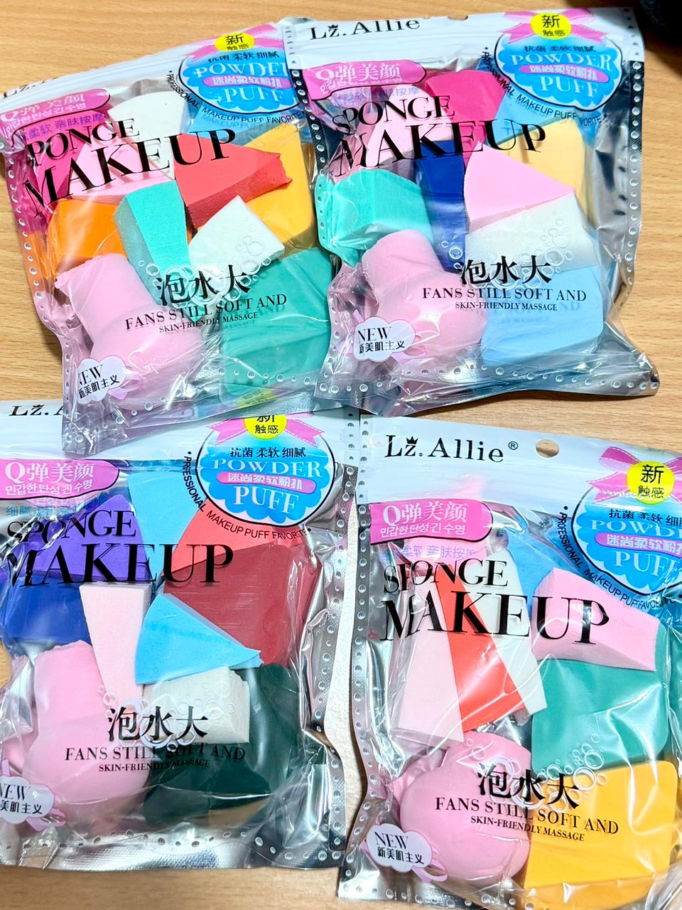 Multi-Shape Makeup Sponge Set - 10pcs (Random Colors)