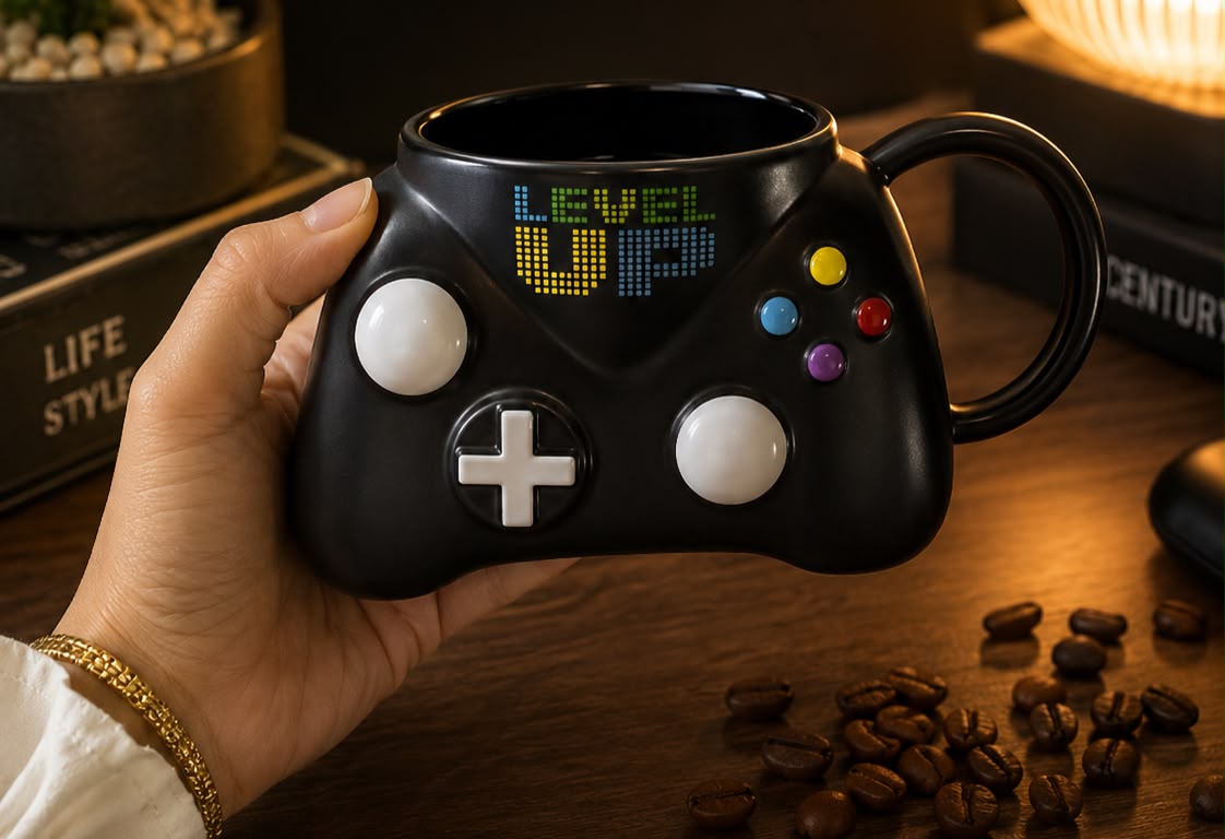 Black Gamepad Controller Mug