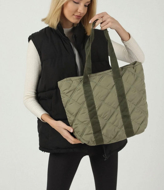 Olive Green Parachute Shoulder Bag