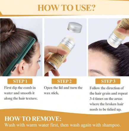 Hair Wax Stick with 4 pcs Black Brushes
