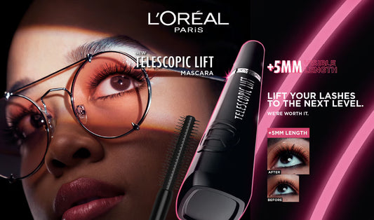 L’Oréal Paris Telescopic Lift Washable Mascara, with Up to 36HR Wear