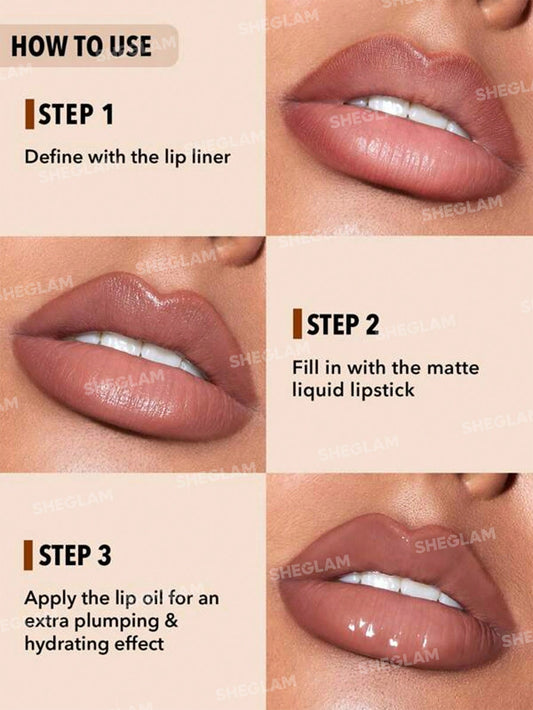 SHEGLAM Soft 90's Lip Liner & Lip Duo Set-Moody Taupe 0.8g