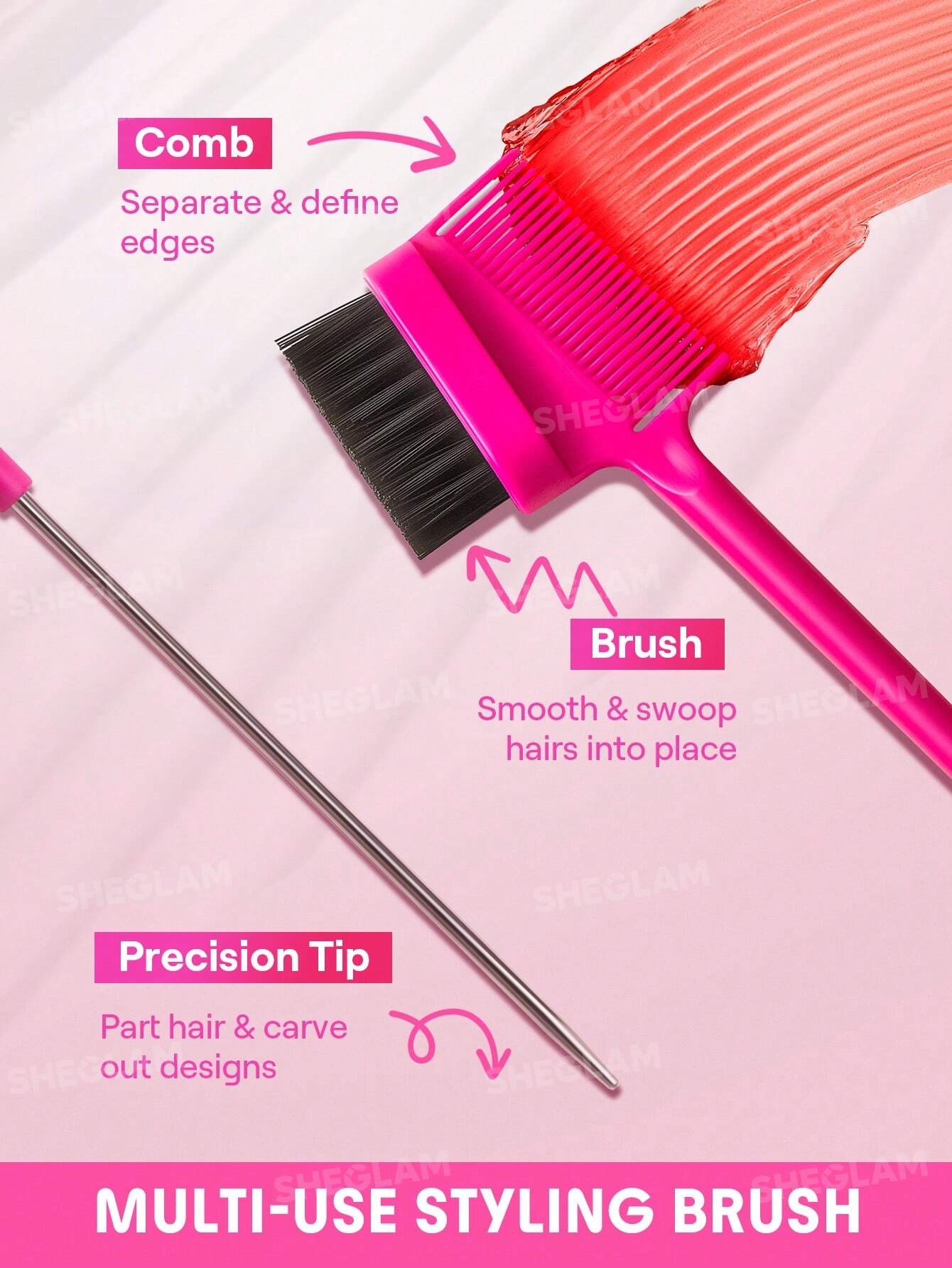 SHEGLAM HAIR Locked in Edge Bestie 3-In-1 Styling Tool