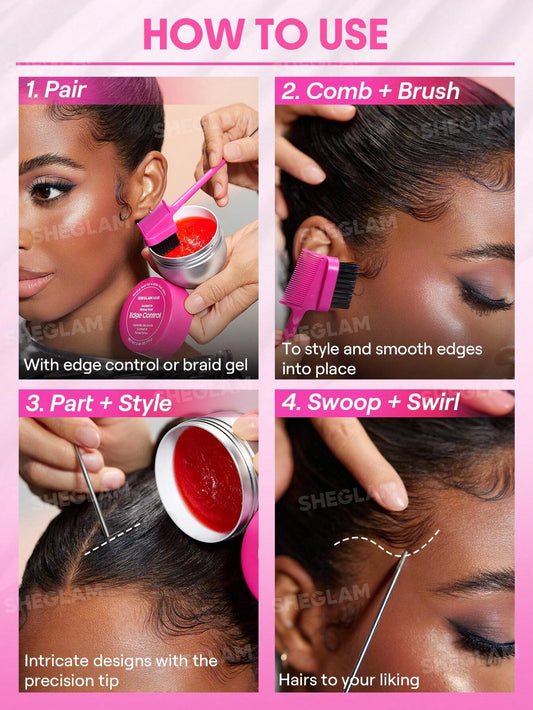 SHEGLAM HAIR Locked in Edge Bestie 3-In-1 Styling Tool