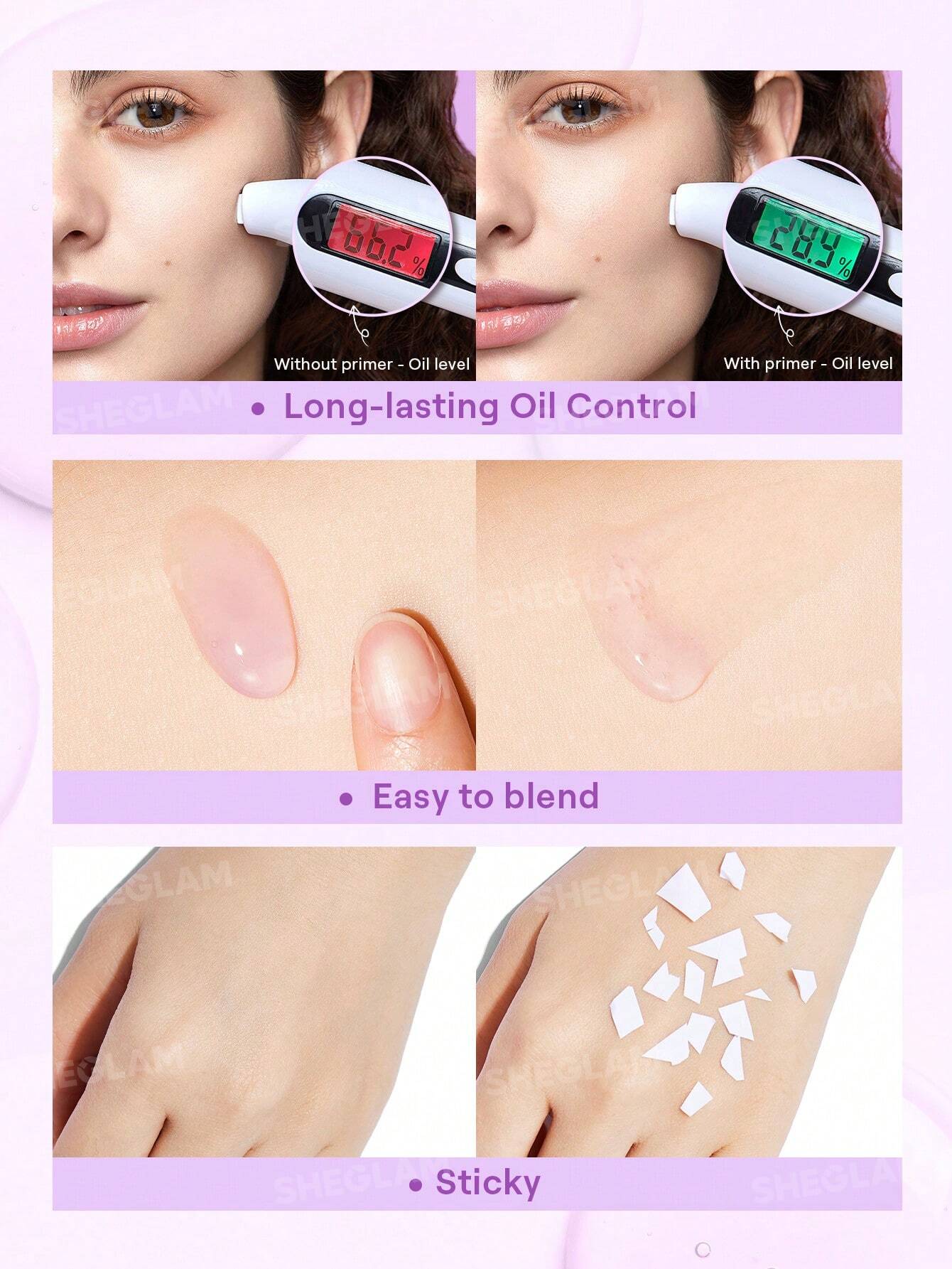 SHEGLAM Good Grip Hydrating Primer- Blueberry+AHA - Travel Size 15ml