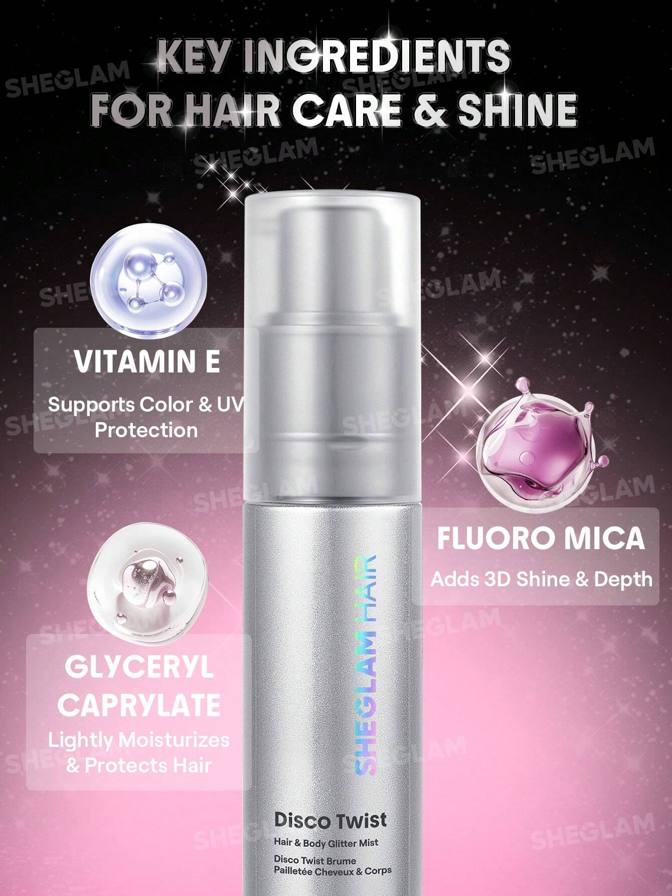 SHEGLAM HAIR Disco Twist Hair & Body Glitter Mist