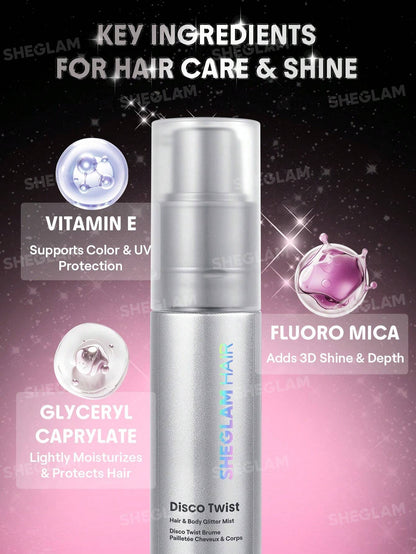 SHEGLAM HAIR Disco Twist Hair & Body Glitter Mist