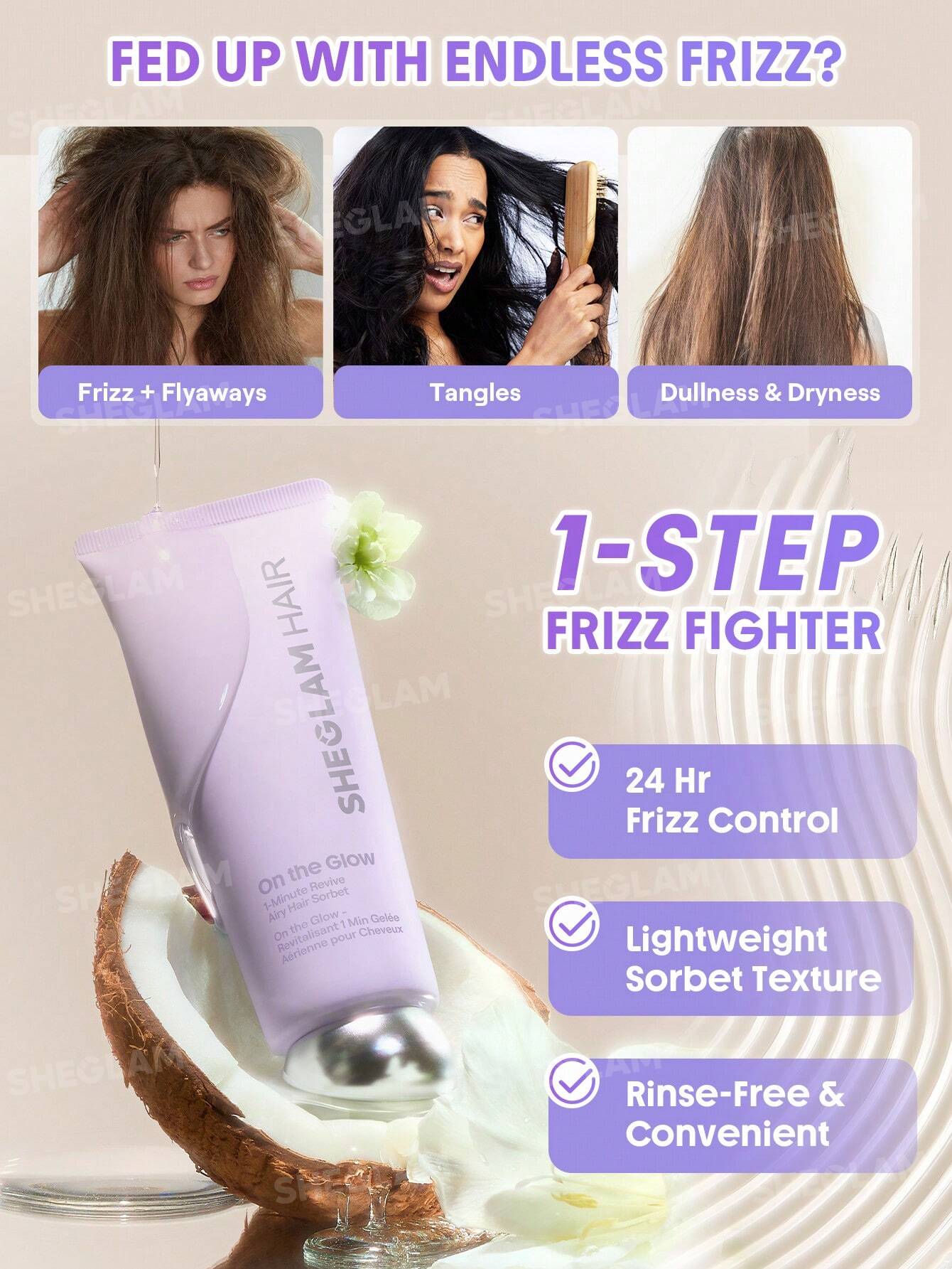 SHEGLAM HAIR On The Glow 1-Minute Revive Airy Hair Sorbet 25g