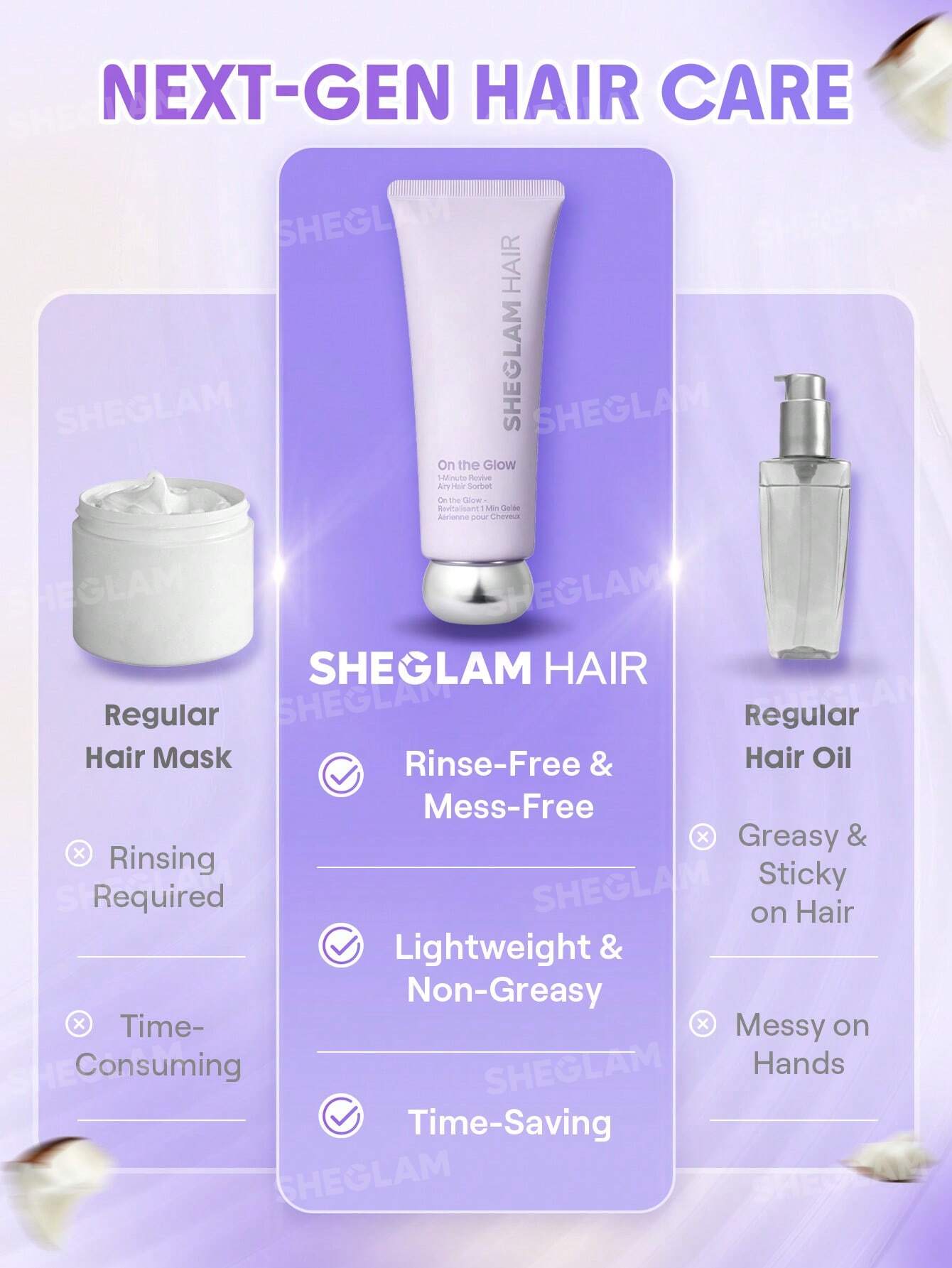 SHEGLAM HAIR On The Glow 1-Minute Revive Airy Hair Sorbet 25g
