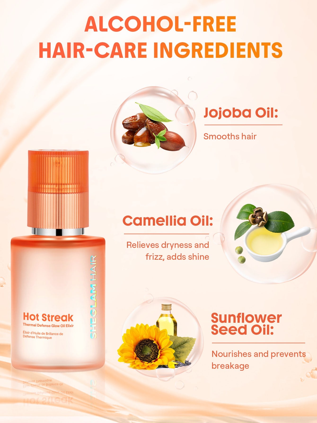 SHEGLAM HAIR Hot Streak Thermal Defense Glow Oil Elixir 50 ml