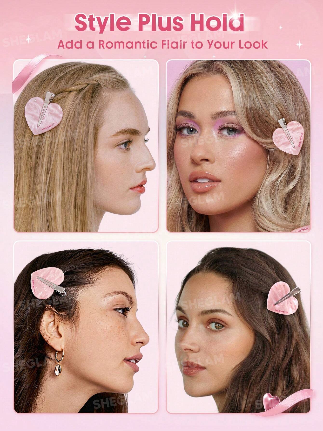 SHEGLAM HAIR Cupid's Charm Lovely Crystal Hair Clips