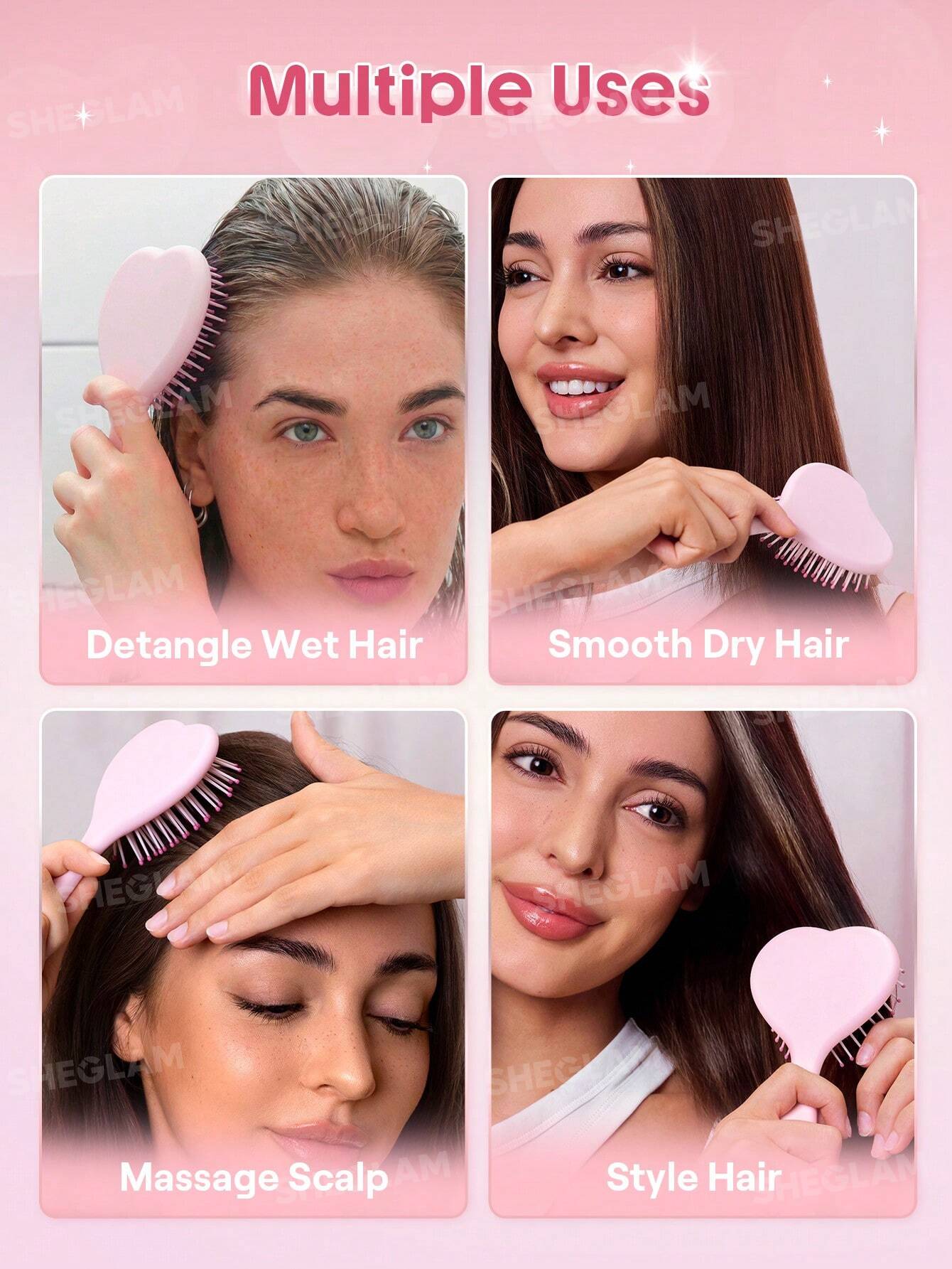 SHEGLAM HAIR Cupid's Charm Sweet Heart Paddle Brush