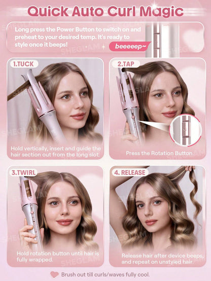 SHEGLAM HAIR Cupid's Charm One-Touch Instant Curler-19mm UK Plug