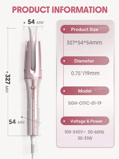 SHEGLAM HAIR Cupid's Charm One-Touch Instant Curler-19mm UK Plug