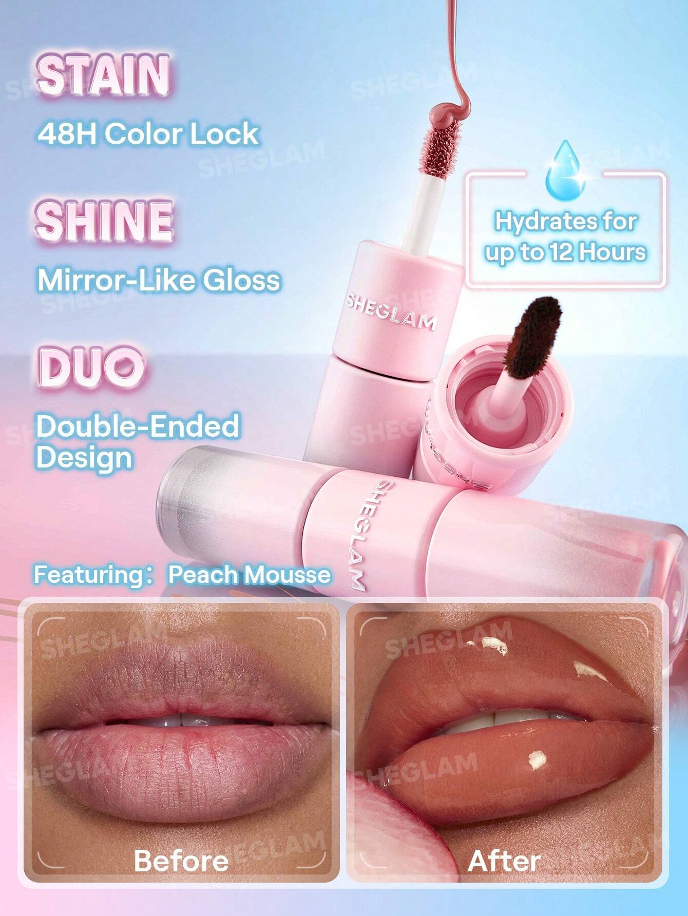 SHEGLAM Line To Shine Peel-Off Lip Stain & Gloss Duo