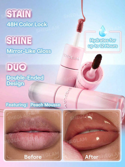 SHEGLAM Line To Shine Peel-Off Lip Stain & Gloss Duo