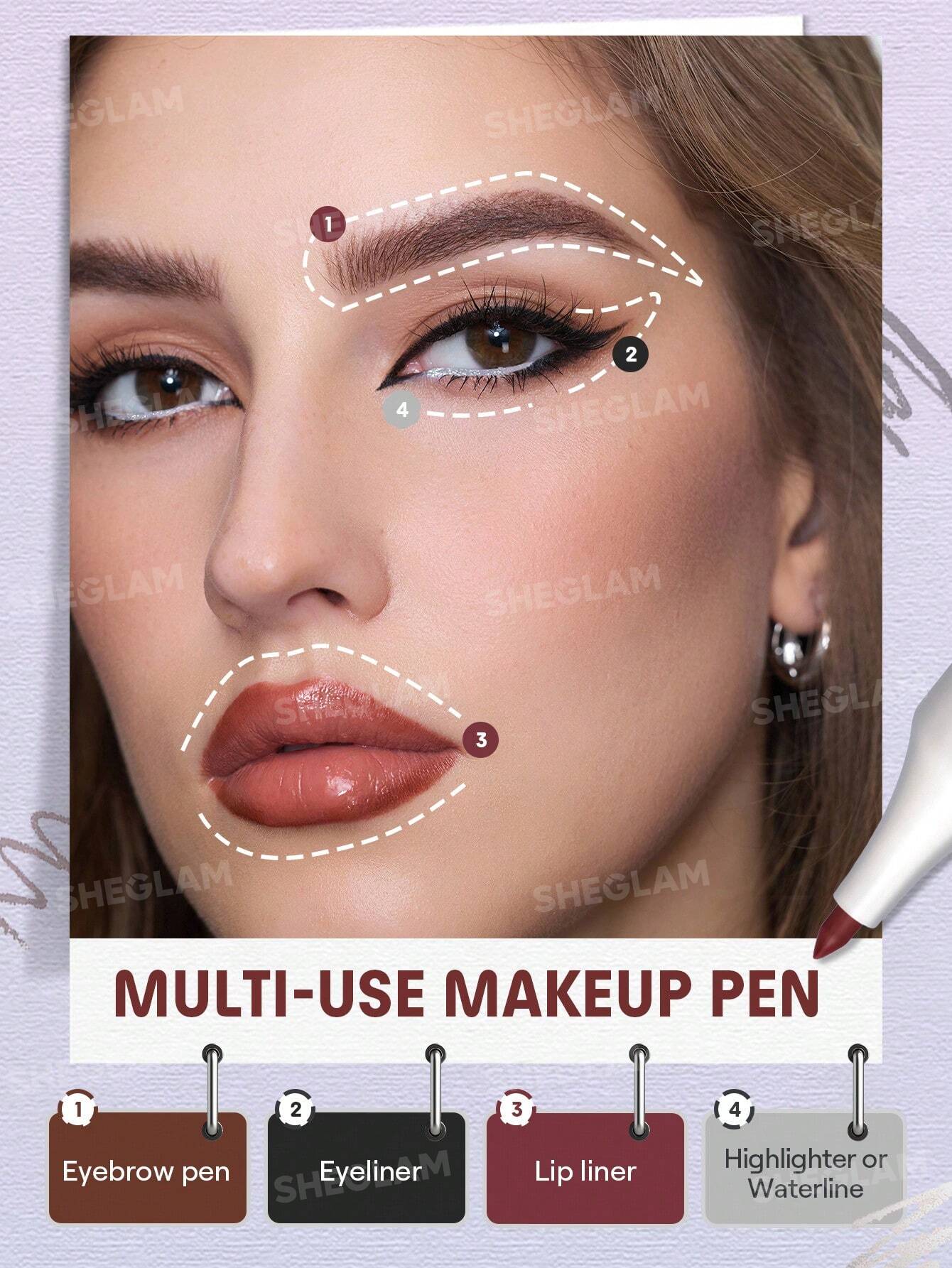 SHEGLAM The Everywhere 4-In-1 Pen-Multicolor