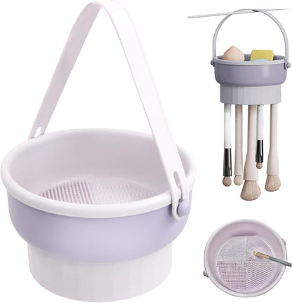 3in1 Silicone Makeup Cleaning Box With Handle