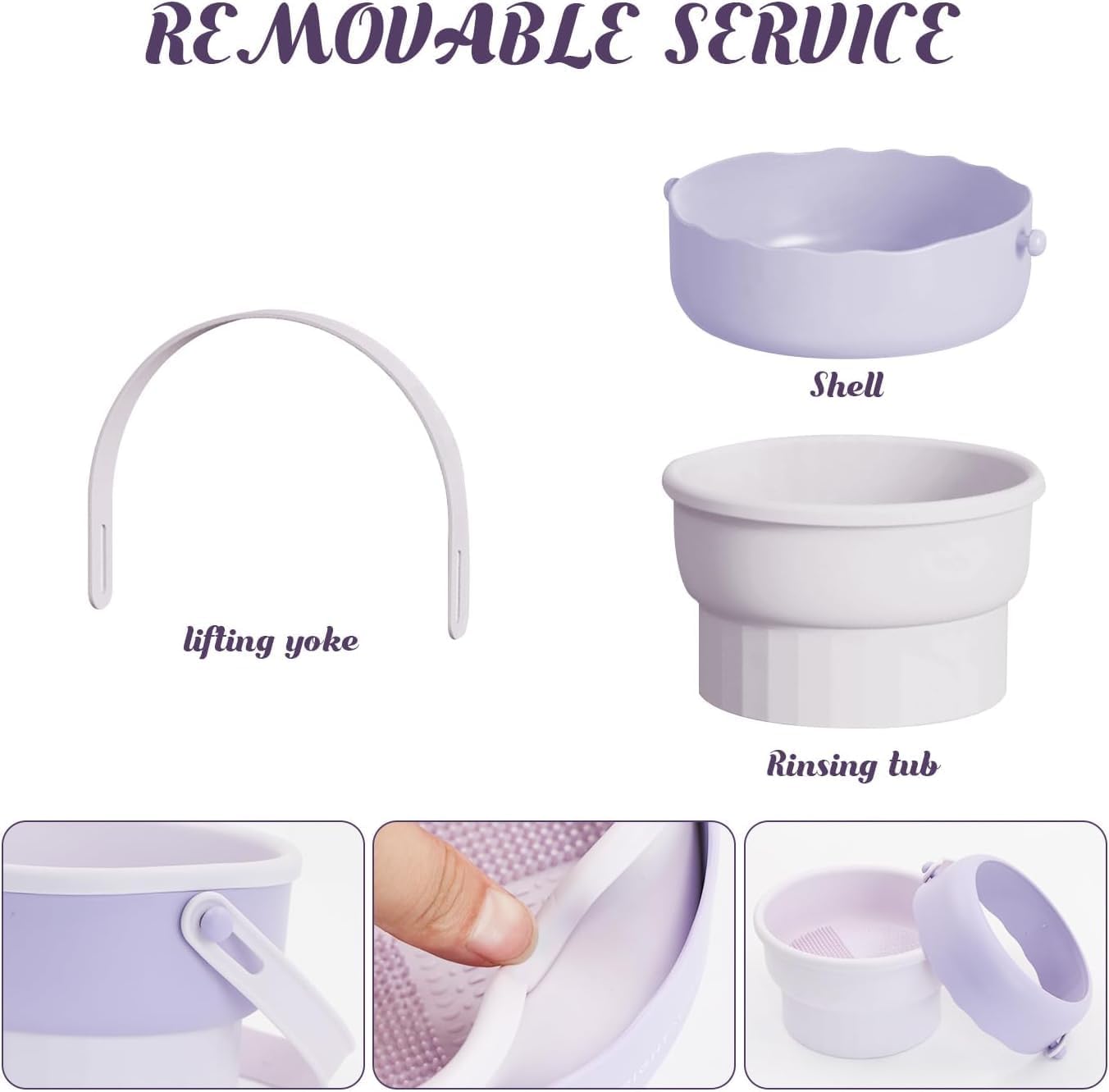 3in1 Silicone Makeup Cleaning Box With Handle