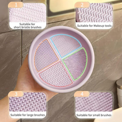 3in1 Silicone Makeup Cleaning Box With Handle